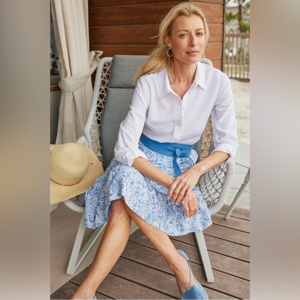NWT Soft Surroundings Talisa Linen Blend Skirt - Picture 8 of 8
